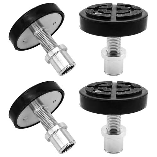 4Pcs 38mm Screw Up Car Lift Adapter with Rubber Lift Pads 4-9cm Extension Car Lift Feet pads for Car Lift Bridge Jack Stable Support for 2 Post Car Lift Heightening Feet Plus High Car Lift Tray