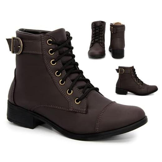 Bota Feminina Coturno Cano Curto Coturninho Botinha Salto Baixo - Marrom TAMANHO:38