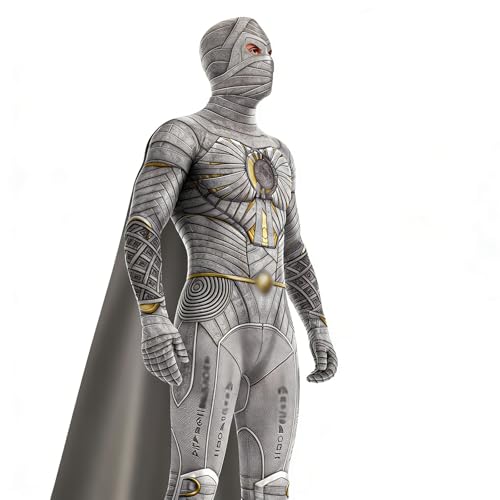 Men's Knight Full Bodysuit with Mask and Cape set Cosplay Costumes 3D Print Zentai Jumpsuit for Adult Halloween Role Play by Bemeiren - Used condition - Image 5