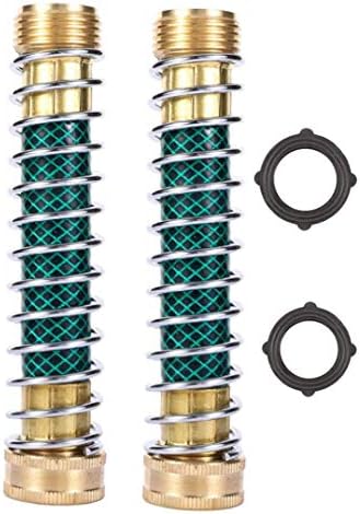 ZKZX Garden Hose Coiled Spring Protector with Solid Brass Faucet Hoses Coupling Adapter Extension 2Pcs (2pieces)