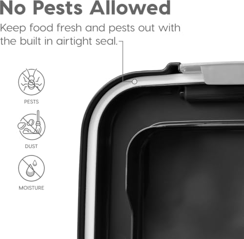 IRIS USA Airtight Pet Food Storage Rolling Container, 30 lb Capacity, Black - Image 5