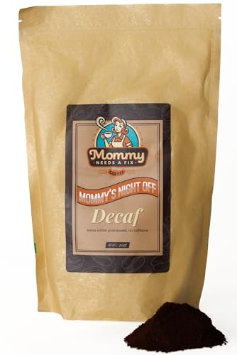 Mommy Needs A Fix Decaf Ground Coffee | 100% All Natural Arabica Beans | Medium Roast | Chemical Free Swiss Water Process | Pregnancy & Breastfeeding Friendly | Roasted in the USA | 1 lb
