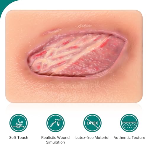 Image of Pressure Ulcer Wound Model Stage 4 Pocket Size, Wound Packing Trainer for Medical Education, Wound Care Demonstrations Tool