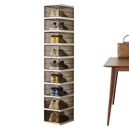 Boîte de rangement transparente pliable pour chaussures maison et bureau