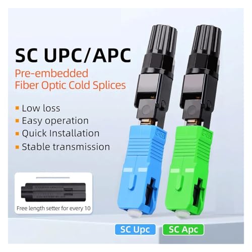 Connecteur fibre optique SC-APC à montage rapide pour infrastructure réseau FTTH