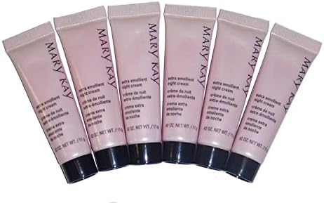 Mary Kay Extra Emollient Night Cream - Lot of 6, Travel Size, Whole Body Moisturizer for Dry Skin, 2.52 Ounce