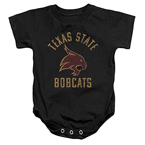 Texas State University Official Bobcats Logo Unisex Infant Snap Suit for Baby,Black, 6 Months