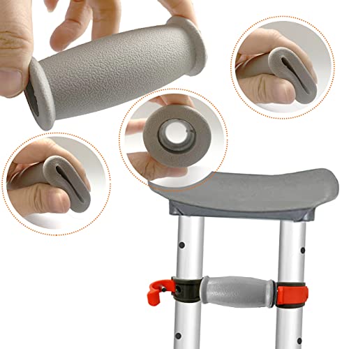 Crutch Solid Hand Grips Sets For Elderly Disabled, Cushion Replacement Handles Cane Handgrips Adjustablle Crutch, 2 Pcs #TOP3