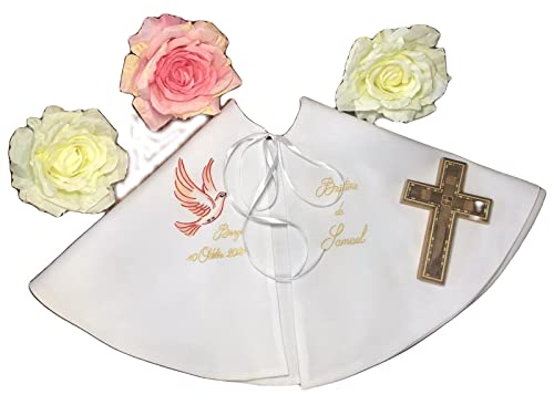 EFFETAH Cape de baptême personnalisée, Peinte à la Main. 3 Tailles Disponibles