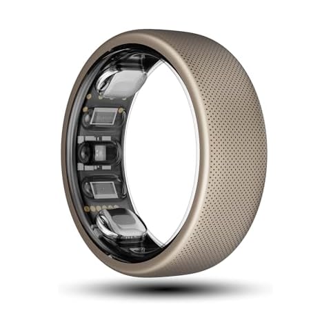 Amazfit Helio Smart Ring, No Subscription, Monitor Sleep, Heart Rate, Stress, Fast 1.4 Hour Charging, iPhone and Android, Titanium Alloy, Swim/Shower Water-Resistance (Size 8) Cover