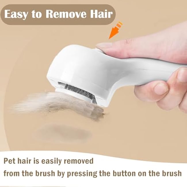 Cat Steam Brush for Shedding, 4-in-1 Pet Steam Brush with Anti-Static Spray, Massage, Cleaning, Shedding, Rechargeable Spritz Defur Comb for Cats and Dogs, One-Click Release Button-IdWFwPhd