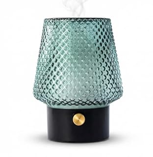 MULIN Diffusore di Oli Essenziali in Vetro, 100ML Diffusore Aromaterapia ad Ultrasuoni Ultra Silenzioso, 7 Colori LED, Senza BPA, Profumatore Ambiente per Relax e Benessere