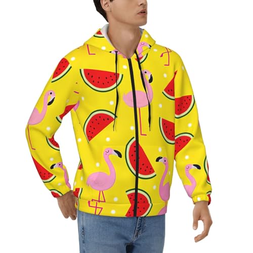 Sweat à capuche homme imprimé flamant rose pour rester au chaud avec style