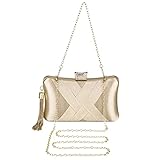 Tanpell Women's Evening Clutch Bags Silk Satin Party Handbags Bridal Wedding Purses with Tassel Pend