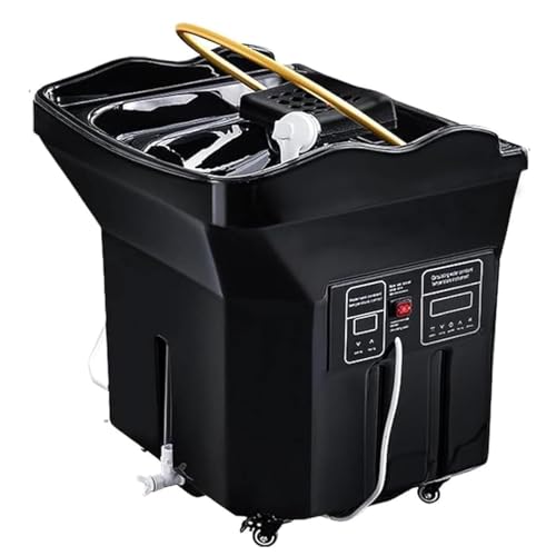 Equipo De SPA Portátil con Cabezal Termostático Y Circulación De Agua para Lavabo De Salón, Depósito De Agua De 60 L, Diseño De Arco De 180°, Color Negro (Sin Fumigación).