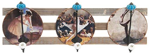 Porte manteau mural patère bois et métal Danseuse 54 cm pour stopper le désordre
