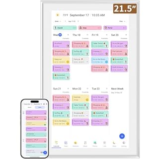 Smart Digital Calendar: 21.5-Inch Electronic Wall Calendars & Chore Chart, Full HD Interactive Touchscreen Display for Family Schedules Planner,Seamless Scheduling/Organizing-Wall/Desk Mountable