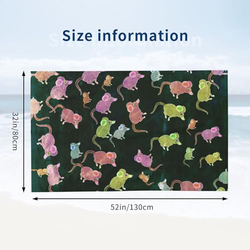 Serviette de bain microfibre souris mignonne drap de douche idéal voyage - 4