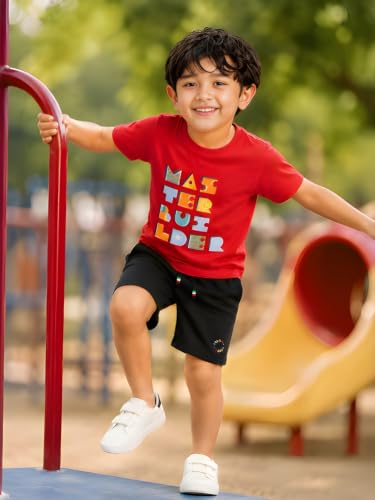 Image of Pilolo Kids Soft Cotton Terry Lycra Adjustable Drawstring Pocket Shorts for Boys