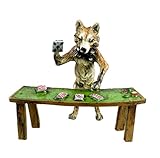  Kunst & Ambiente - Wiener Bronze - Fuchs Figur - Kartenspieler - Vienna Bronze - gestempelt - handbemalte Bronzeminiatur - Wiener Bronzefiguren online kaufen - Casino Fuchs
