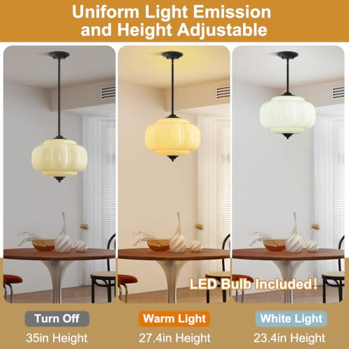 Pandaluna 11.8in Cream Glass Schoolhouse Light Fixture Large, Bulb Included by Pandaluna - Used condition - Image 2