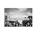 NYNIOPP Fort Worth Stockyards Sign Poster Texas Stockyards Art Photography Poster Canvas Painting Wall Art Poster for Bedroom Living Room Decor 12x08inch(30x20cm), Unframe-style