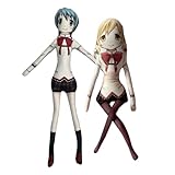 Qigmhua 2 piezas Kaname Madoka Felpa Akemi Homura Anime Twistable Figura 28 cm Miki Sayaka Cojín Relleno Suave Interesante Peluche Mochila Adorno