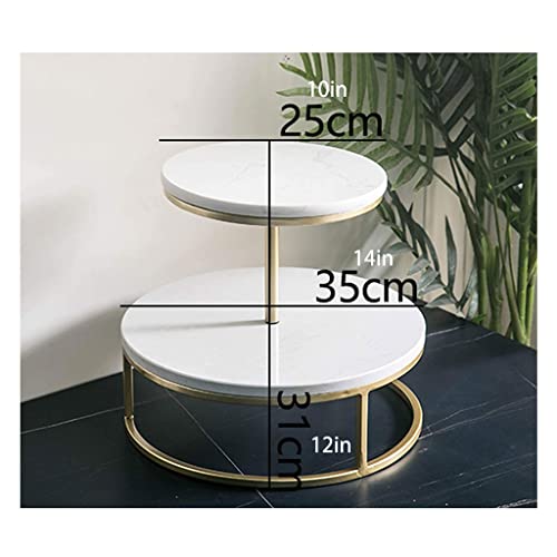 Soporte redondo para tartas de mármol dorado de metal, bandeja para servir postres, cupcakes, pedestal para bodas, fiestas de escritorio