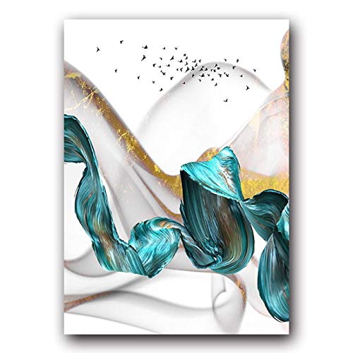 Peintures affiche impression sur toile dérive verte pour salon élégant