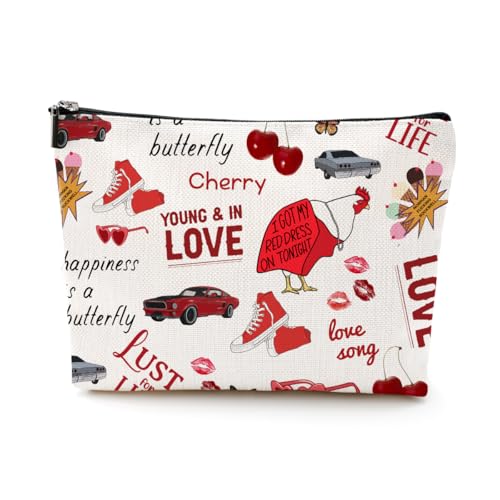 LONGXIN Singer Album Makeup Bag Cosmetic Bag Gifts for Lana Fans Music Lovers Girls Women Singer Concert Merch