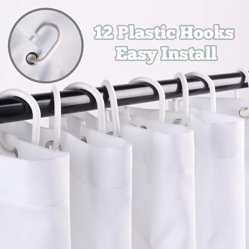 LIGHTINHOME Nautical Coastal Quotes Shower Curtain 60Wx72H Inches Rustic Ocean Themed Beach Seashell Coral Starfish Inspirational Cloth Fabric Waterproof Polyester Bathroom Home Decor Set with Hooks - Image 6