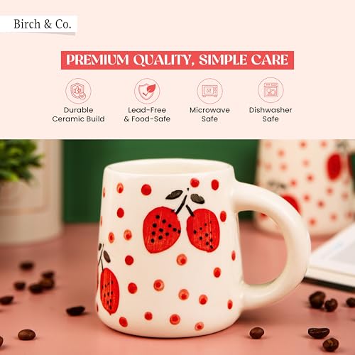 Image of Cups & Mugs - Coffee Mugs Set of 2 - Tea Cup - Ceramic Coffee Cup, Elegant Gift Pack, Microwave and Dishwasher Safe, Stylish Modern Design for Home & Office,RedRush Mug