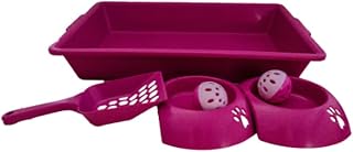 Kit Higienico Caixa de Areia Pa Pazinha Coletora 2 Pote Comedouro e Bebedouro 100ml para Gato Gatos e Pet (Preto)
