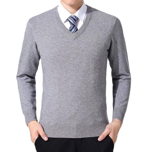 Solid Color Casual Simple V-Neck Slim Fit Classic Stretch Men's Sweater