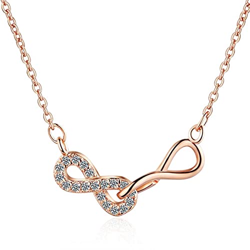 Collier d'amitié infini en argent 925 et pendentif zircon étincelant pour femme