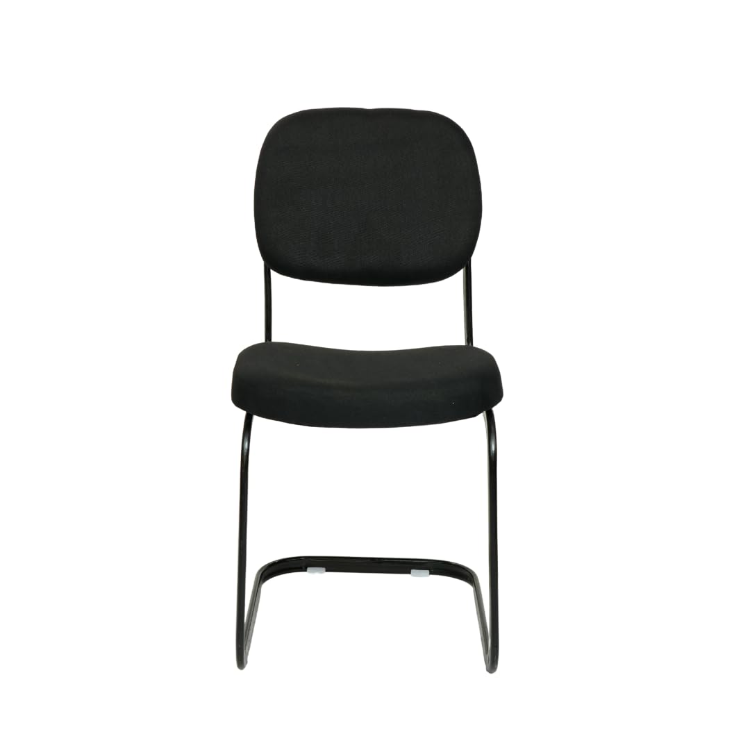 RW REST WELL iron Study Chair, Chairs for Study Table, Modern Chair, Chair for Office Work at Home, Study Table for Students with Chair/Visitor Chair (Made in India) S-Model Black