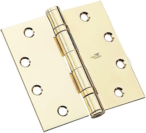 National Hardware N236-156 Ball Bearing Door Hinge, Bright Brass (Pack of 6)