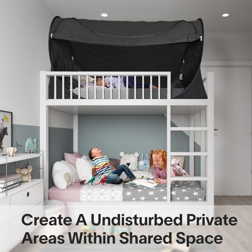 Alvantor Pop Up Bed Canopy Queen Size No Assembly Blackout and Breathable Mesh Sleeping Lightweight Portable Dream Tent with Carry Bag - Black - Image 5