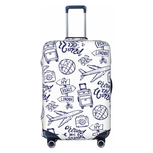 Travel Luggage Cover Protector - World Travel2 Washable Suitcase Covers For 18-32 Inch Luggage