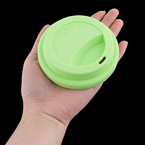 Sourcingmap Silicone Family Round Shaped Resuable Sealed Mug Lid Tea Coffee Cup Cover Light Green - Image 4