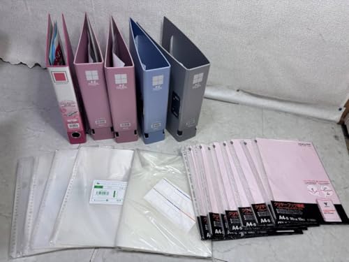 d4816コクヨKOKUYO他 ファイル事務用品まとめ売り2穴ファイル2穴付きクリアファイル 他