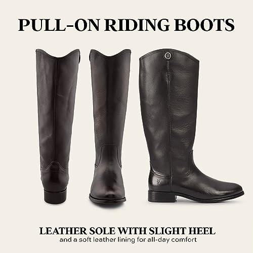Image of Frye Melissa Button 2 Equestrian-Inspired Tall Boots for Women Made from Hard-Wearing Vintage Leather with Antique Metal Hardware and Leather Outsole - 15 inch Shaft Height