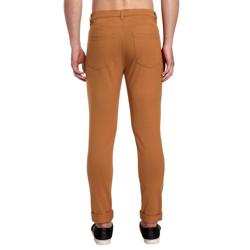 Image of ONE SKY Premium Men's Flexi Waist Casual Pants Cotton Blend Stretchable Chinos | Slim Fit Stylish Office Fashion Trousers for Office, Party | Men Formal Pant