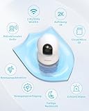 blurams 2K WLAN Kamera überwachung innen 360° Drehung Baby Monitor & Haustierüberwachung, Vollfarb-Nachtvision, Zweiweg-Audio, Menschenerkennung, 2.4G/5G WiFi 6, Kompatibel Mit Alexa