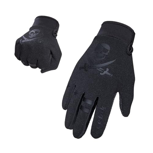Keebik Kids Dirt Bike Gloves Kids & Youth Power Sports Riding Gloves for Motorcycle BMX Mountain Bike ATV Full Finger Children Skull Gloves for Cycling Camping Fishing (KV1 Small[4-6 Yrs])