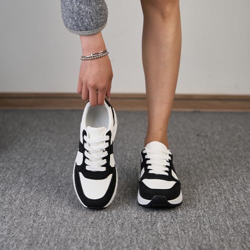 Classic Black and White Splicing Fashionable Casual Sports Shoes, Simple and Comfortable Daily Wear Essential Items2
