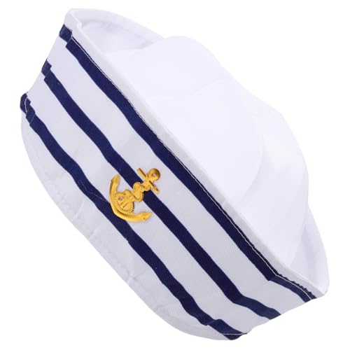 Holibanna Children's Police Cap Sequin Captain Hat White Captain Hat Adults Boys and Girls Party Wear
