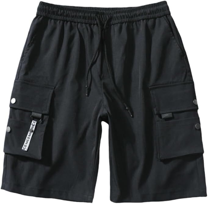 Men's Slim Fit Straight Leg Summer Thin Cargo Mid-Length Versatile Casual Ice Silk Outdoor Shorts
