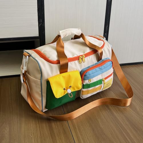 Image of Small Gym Bag for Women, Travel Duffle Bag Carry On Weekender Bag with Shoe Compartment