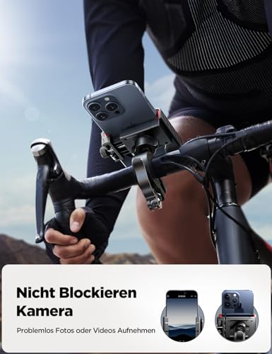 JOYROOM Handyhalterung Fahrrad【Anti Shake Stoßdämpfender】 Motorrad Handyhalterung 【1S Schnellspanner】 Universal Handyhalter für Fahrrad Lenker und Auch für iPhone 17/16/15/14, Samsung S24 (4.7\-7\)